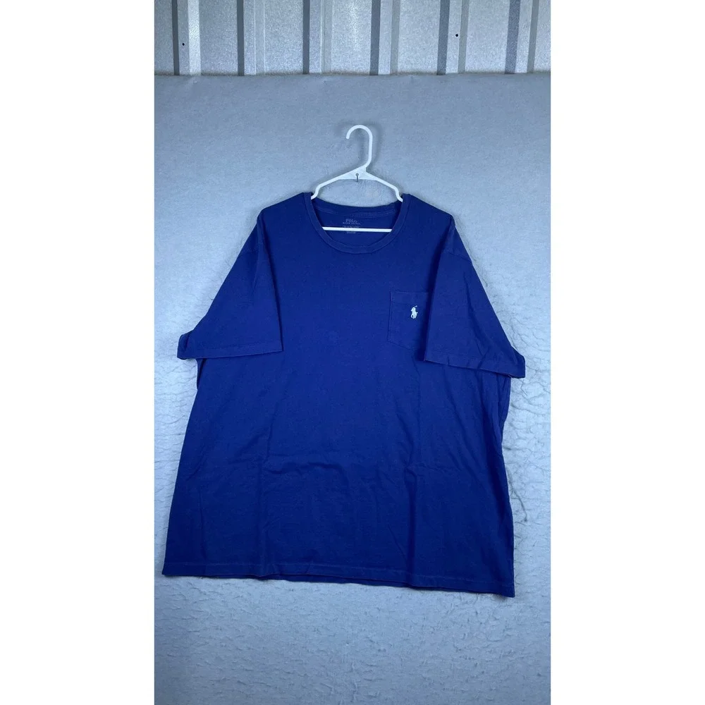 Polo Ralph Lauren T-Shirt Mens 2XB Blue Good Pocket Cotton Short Sleeve